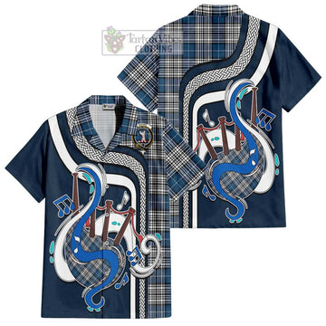 Napier Modern Tartan Short Sleeve Button Shirt with Epic Bagpipe Style