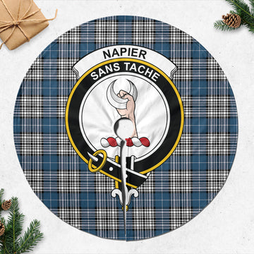 Napier Modern Tartan Christmas Tree Skirt with Family Crest