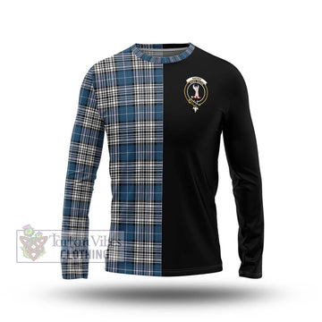 Napier Modern Tartan Long Sleeve T-Shirt with Family Crest and Half Of Me Style