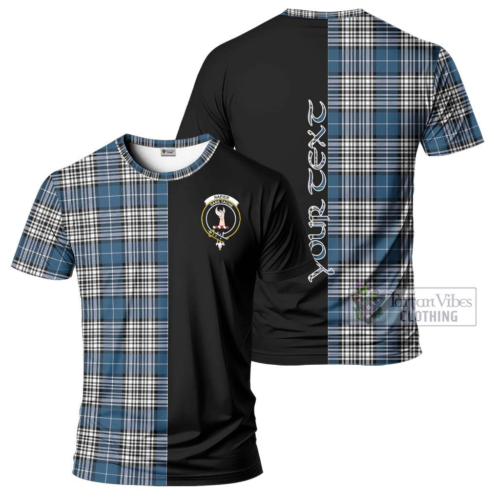 Napier Modern Tartan T-Shirt with Family Crest and Half Of Me Style Kid's Shirt - Tartanvibesclothing Shop