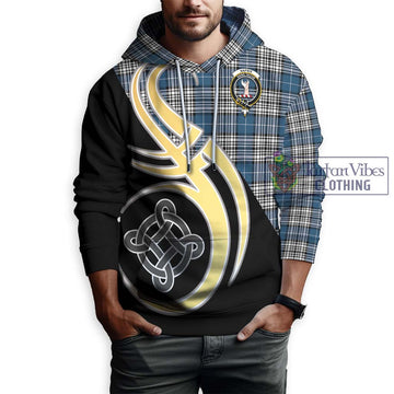 Napier Modern Tartan Hoodie with Family Crest and Celtic Symbol Style