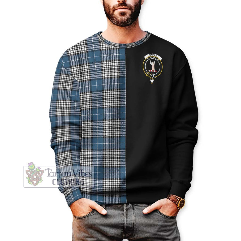 Napier Modern Tartan Sweatshirt with Family Crest and Half Of Me Style Unisex - Tartanvibesclothing Shop