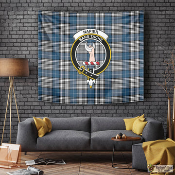 Napier Modern Tartan Tapestry Wall Hanging and Home Decor for Room with Family Crest