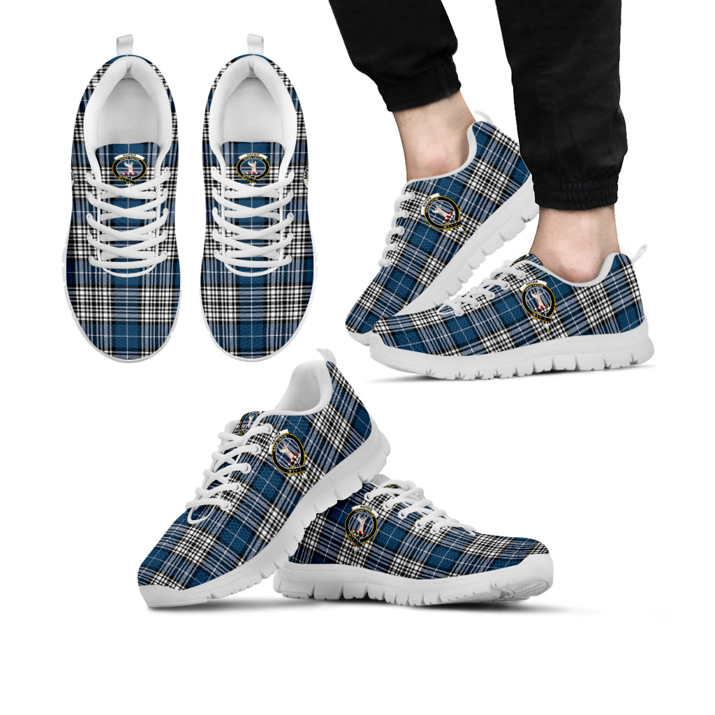 Napier Modern Tartan Sneakers with Family Crest Kid's Sneakers - Tartan Vibes Clothing