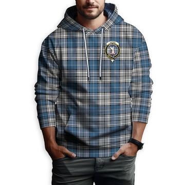 Napier Modern Tartan Hoodie with Family Crest