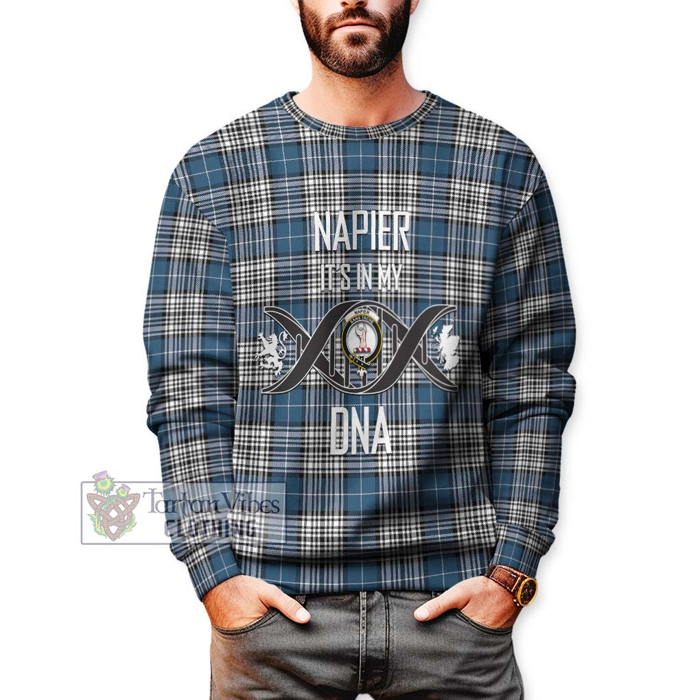 Napier Modern Tartan Sweatshirt with Family Crest DNA In Me Style Unisex - Tartanvibesclothing Shop