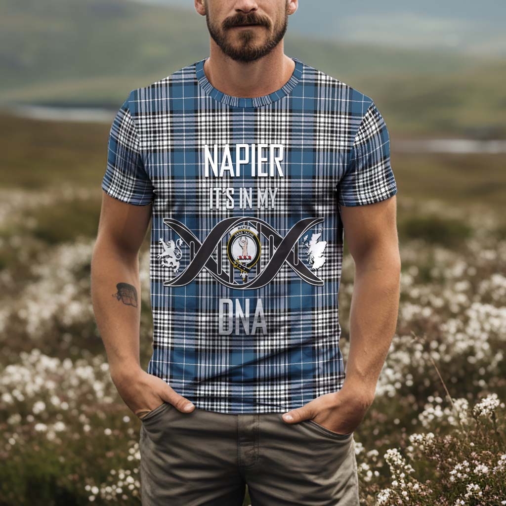 Tartan Vibes Clothing Napier Modern Tartan T-Shirt with Family Crest DNA In Me Style