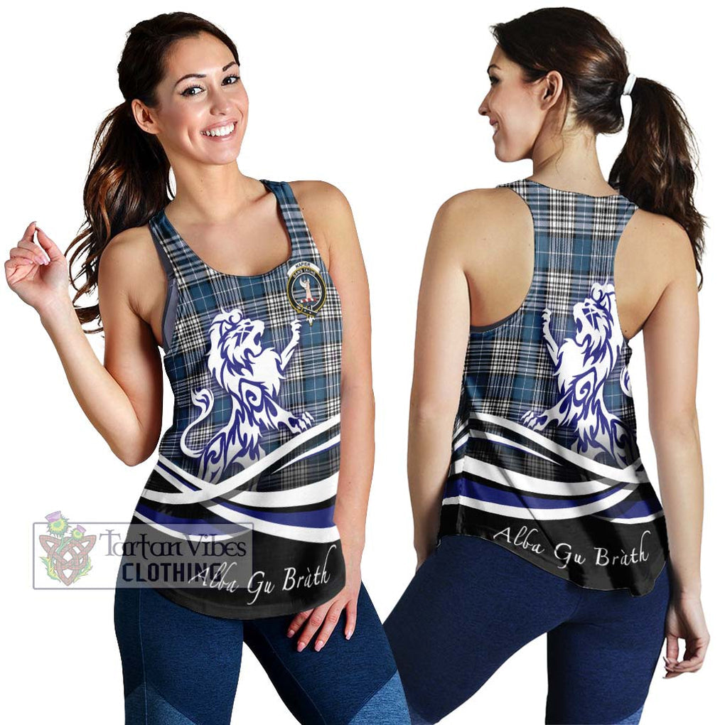 Napier Modern Tartan Women's Racerback Tanks with Alba Gu Brath Regal Lion Emblem 4XL - Tartanvibesclothing Shop