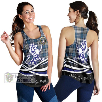 Napier Modern Tartan Women's Racerback Tanks with Alba Gu Brath Regal Lion Emblem