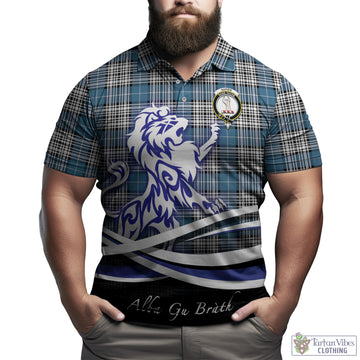 Napier Modern Tartan Polo Shirt with Alba Gu Brath Regal Lion Emblem