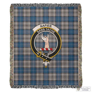 Napier Modern Tartan Woven Blanket with Family Crest