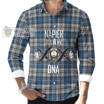 Napier Modern Tartan Long Sleeve Button Shirt with Family Crest DNA In Me Style