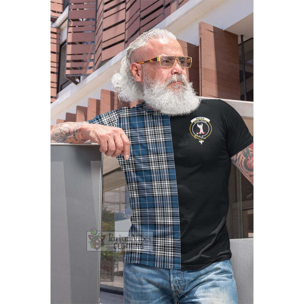 Tartan Vibes Clothing Napier Modern Tartan Cotton T-shirt with Family Crest and Half Of Me Style