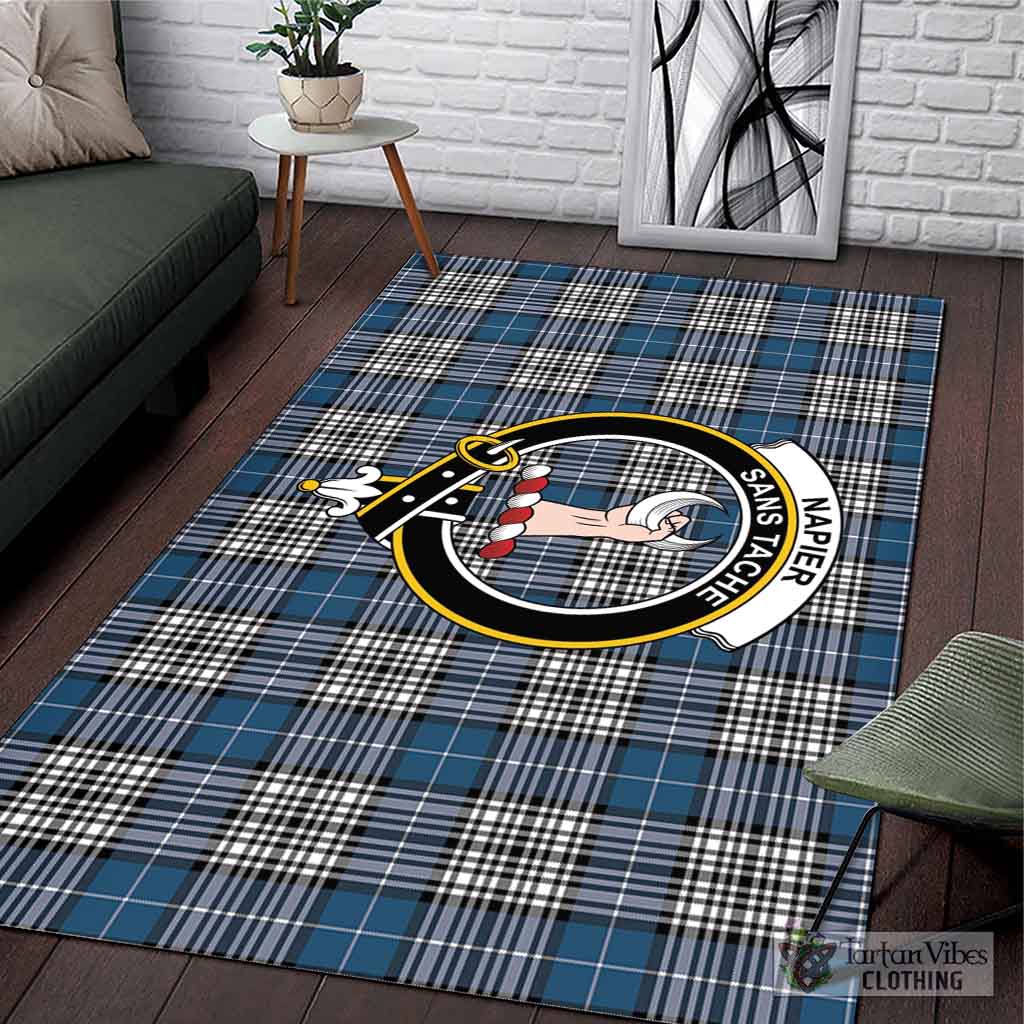 Tartan Vibes Clothing Napier Modern Tartan Area Rug with Family Crest