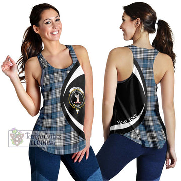 Napier Modern Tartan Women's Racerback Tanks with Family Crest Circle Style