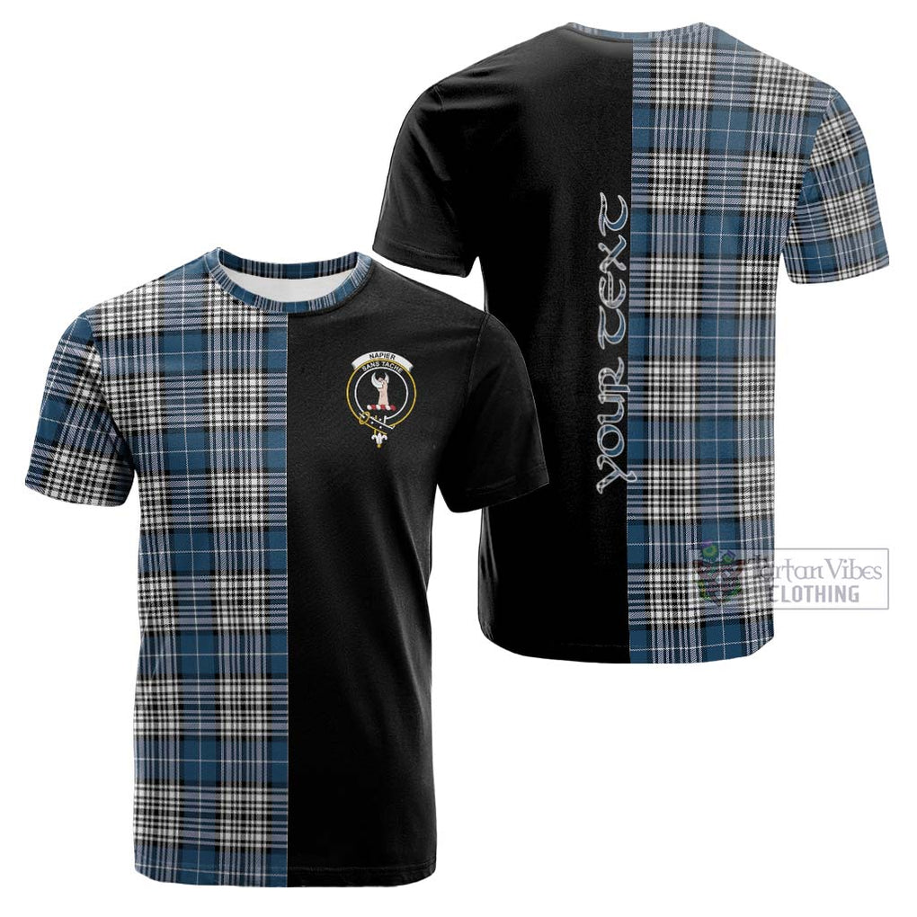 Tartan Vibes Clothing Napier Modern Tartan Cotton T-shirt with Family Crest and Half Of Me Style