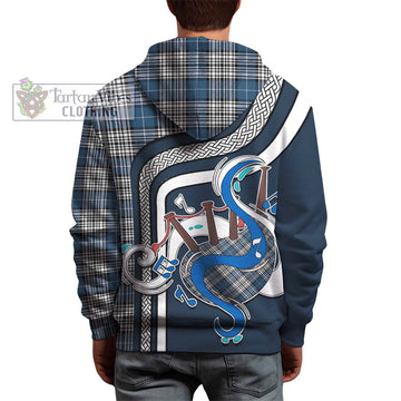 Napier Modern Tartan Hoodie with Epic Bagpipe Style