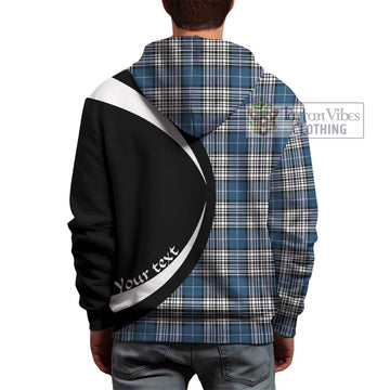 Napier Modern Tartan Hoodie with Family Crest Circle Style