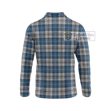 Napier Modern Tartan Long Sleeve Polo Shirt with Family Crest DNA In Me Style