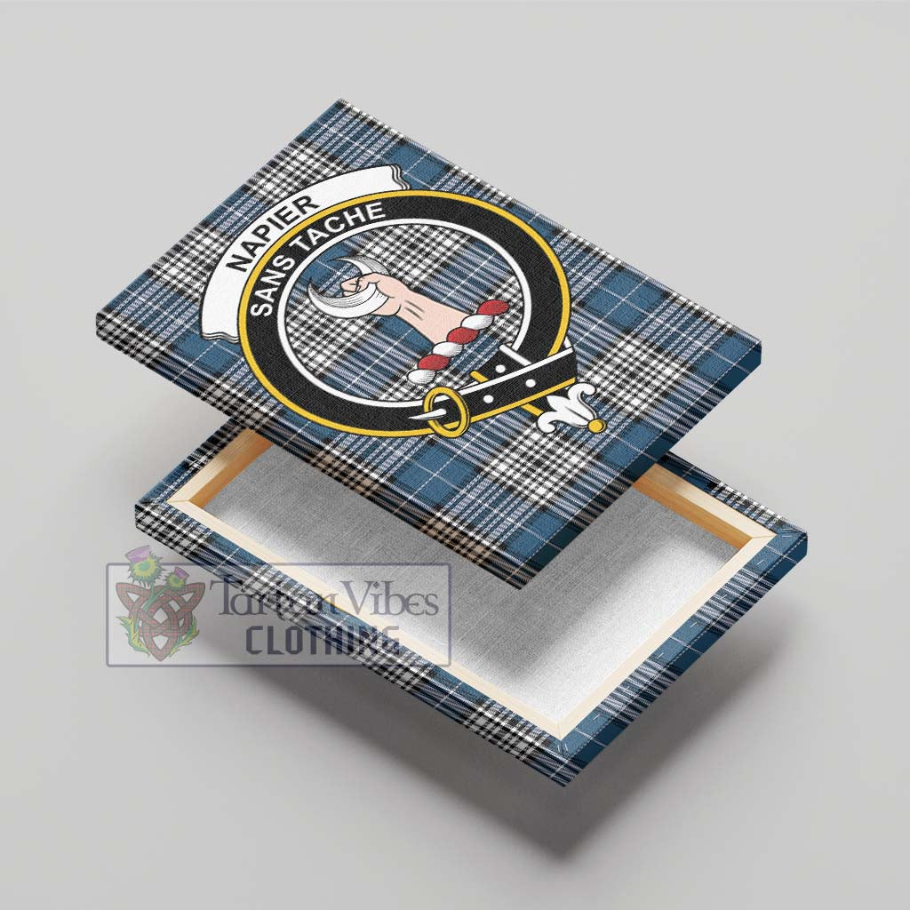 Tartan Vibes Clothing Napier Modern Tartan Canvas Print Wall Art with Family Crest