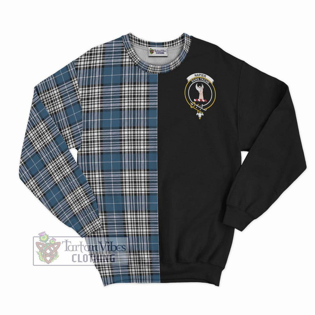 Napier Modern Tartan Sweatshirt with Family Crest and Half Of Me Style - Tartanvibesclothing Shop