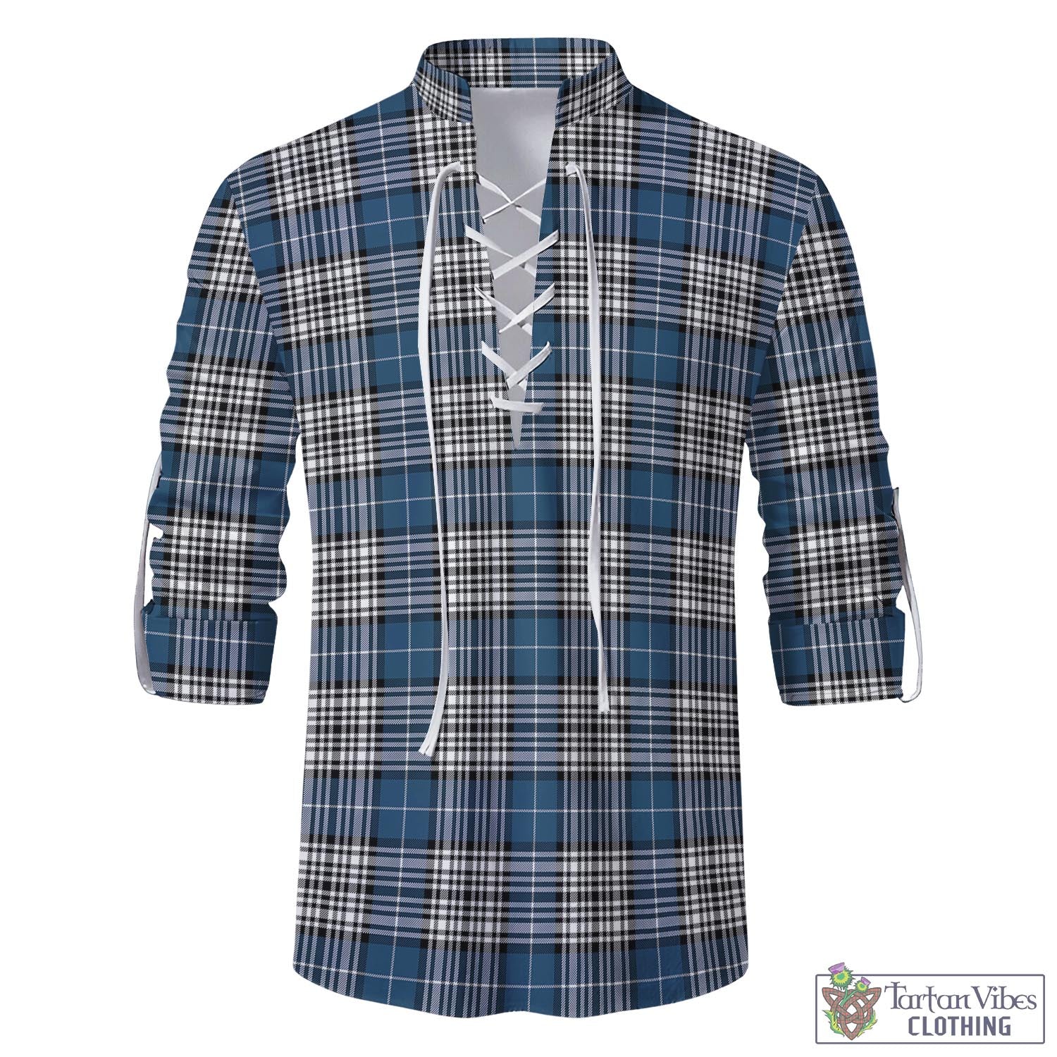 Tartan Vibes Clothing Napier Modern Tartan Men's Scottish Traditional Jacobite Ghillie Kilt Shirt