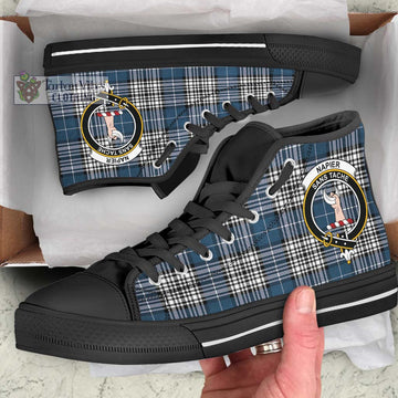 Napier Modern Tartan High Top Shoes with Family Crest