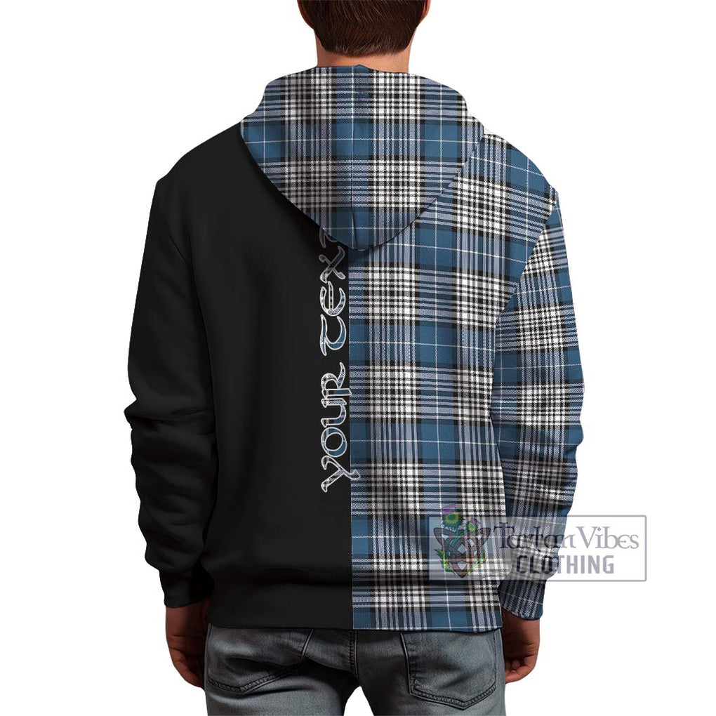 Napier Modern Tartan Hoodie with Family Crest and Half Of Me Style - Tartanvibesclothing Shop