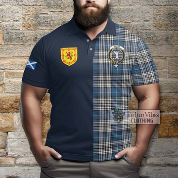 Napier Modern Tartan Polo Shirt Alba with Scottish Lion Royal Arm Half Style