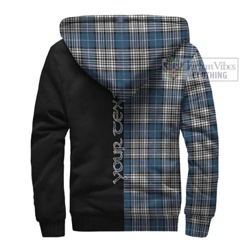 Napier Modern Tartan Sherpa Hoodie with Family Crest and Half Of Me Style