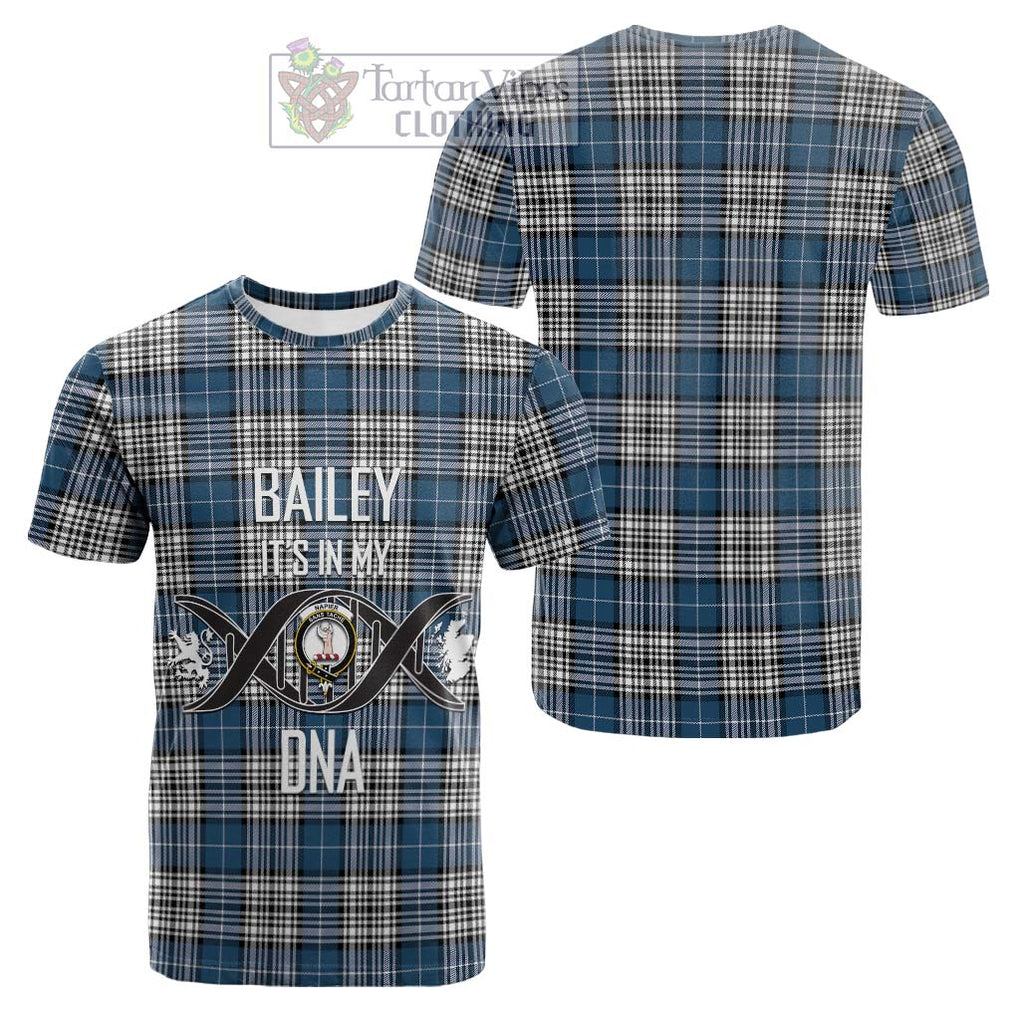 Tartan Vibes Clothing Napier Modern Tartan Cotton T-shirt with Family Crest DNA In Me Style