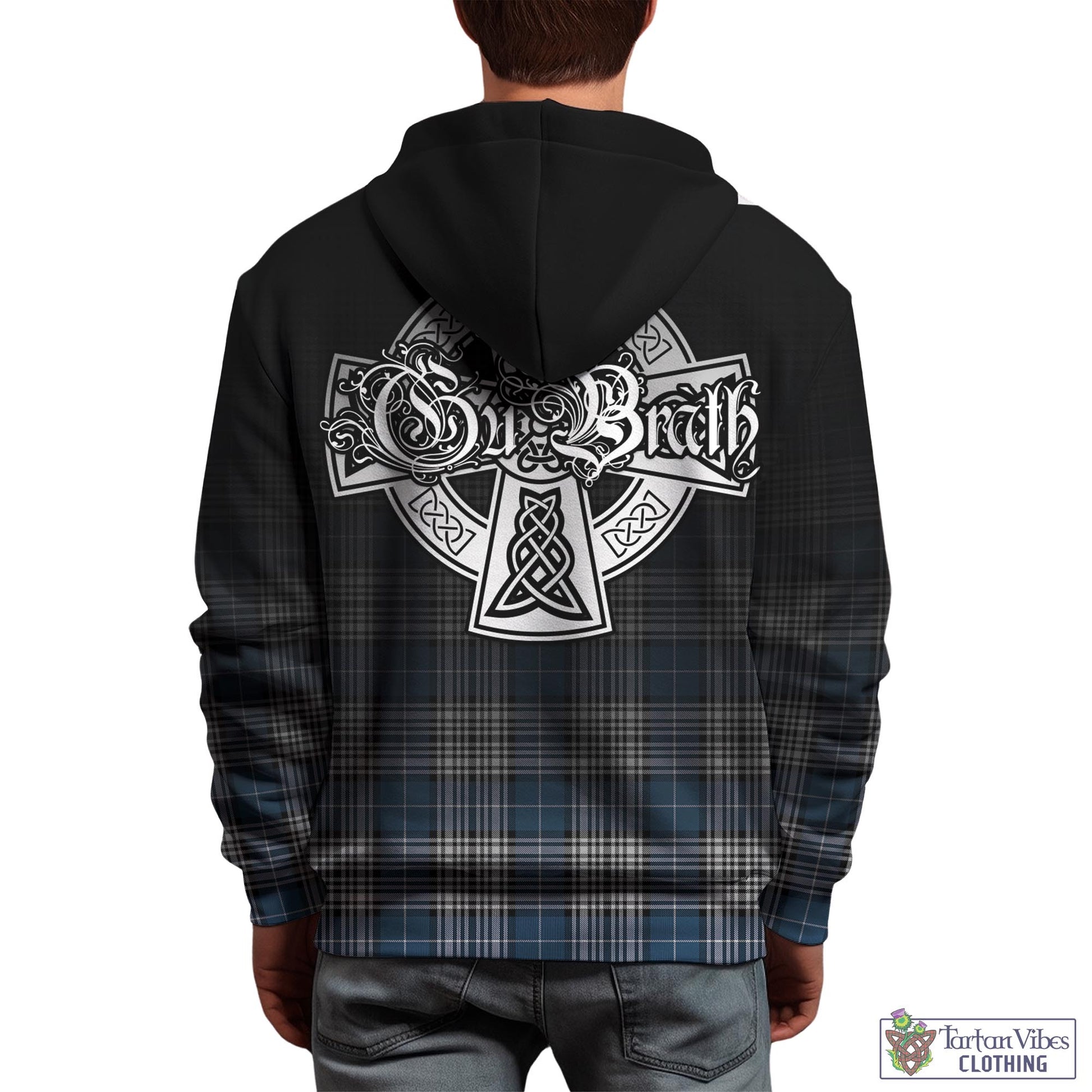 Tartan Vibes Clothing Napier Modern Tartan Hoodie Featuring Alba Gu Brath Family Crest Celtic Inspired