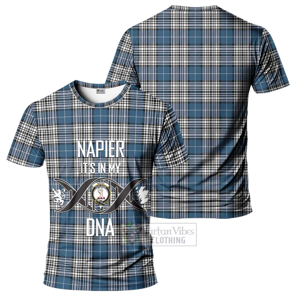 Tartan Vibes Clothing Napier Modern Tartan T-Shirt with Family Crest DNA In Me Style