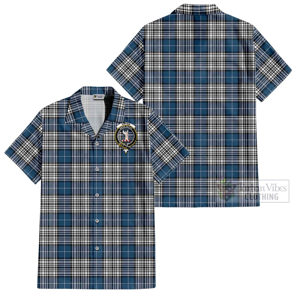 Tartan Vibes Clothing Napier Modern Tartan Cotton Hawaiian Shirt with Family Crest