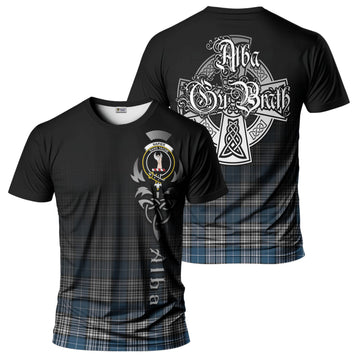 Napier Modern Tartan T-Shirt Featuring Alba Gu Brath Family Crest Celtic Inspired