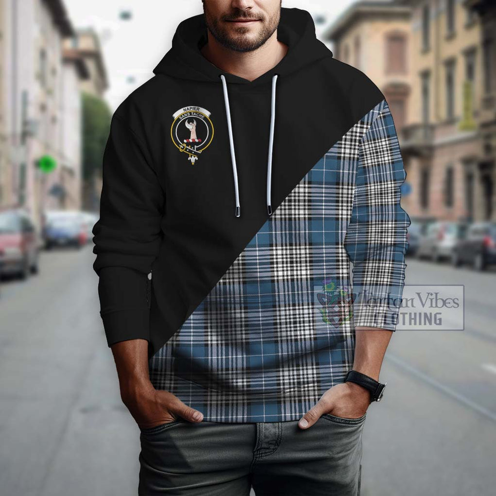 Napier Modern Tartan Hoodie with Family Crest and Military Logo Style - Tartanvibesclothing Shop