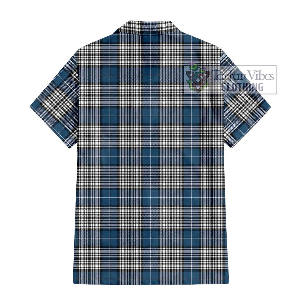 Napier Modern Tartan Short Sleeve Button Shirt with Family Crest DNA In Me Style - Tartanvibesclothing Shop