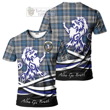 Napier Modern Tartan Cotton T-shirt with Alba Gu Brath Regal Lion Emblem