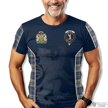 Napier Modern Tartan T-Shirt with Family Crest and Lion Rampant Vibes Sport Style