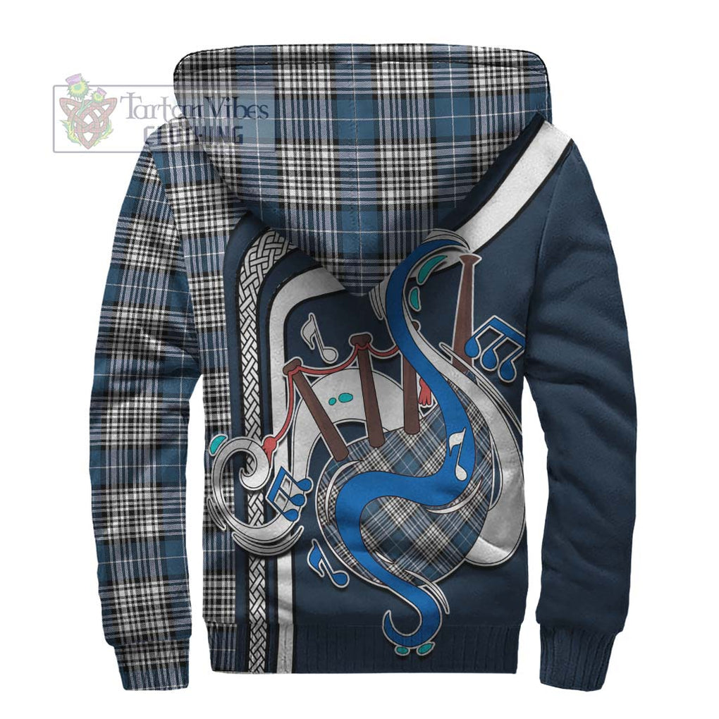 Napier Modern Tartan Sherpa Hoodie with Epic Bagpipe Style - Tartanvibesclothing Shop