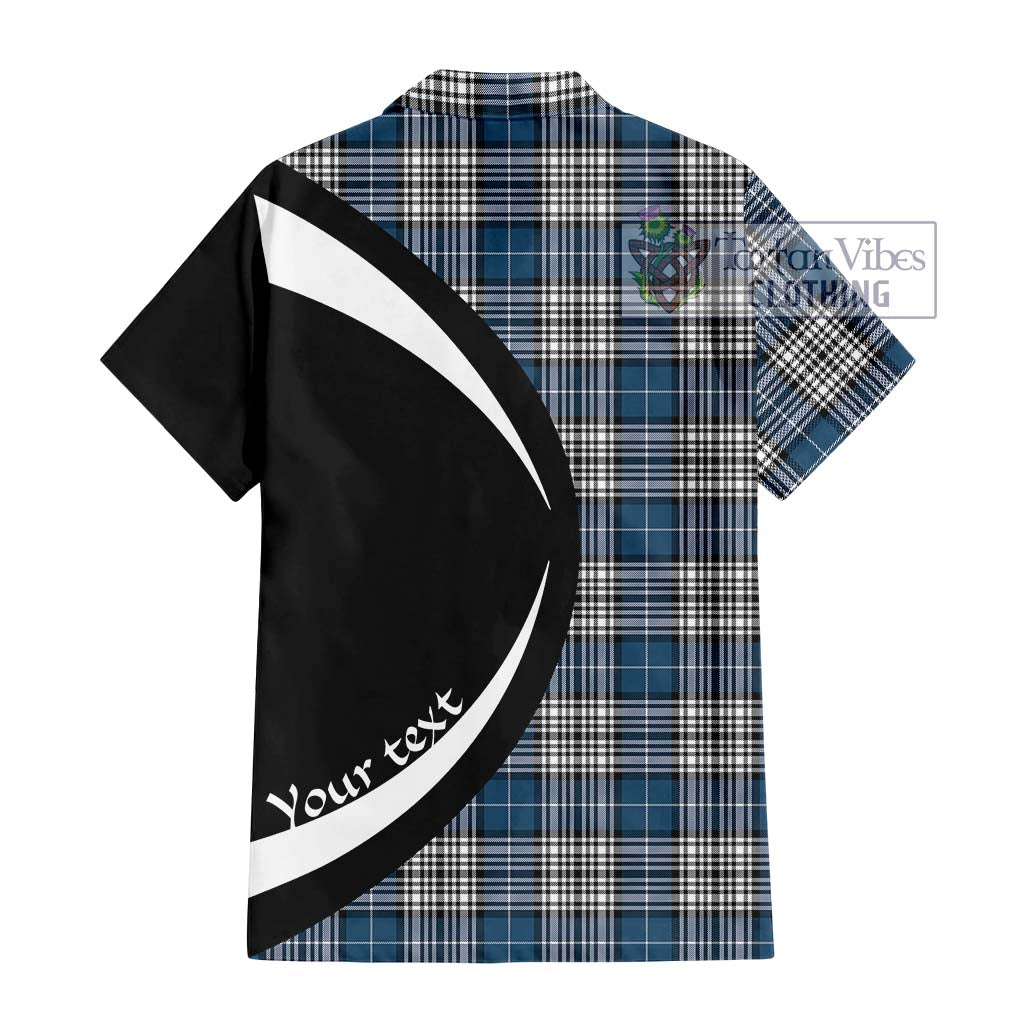 Napier Modern Tartan Short Sleeve Button Up with Family Crest Circle Style - Tartan Vibes Clothing