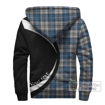 Napier Modern Tartan Sherpa Hoodie with Family Crest Circle Style