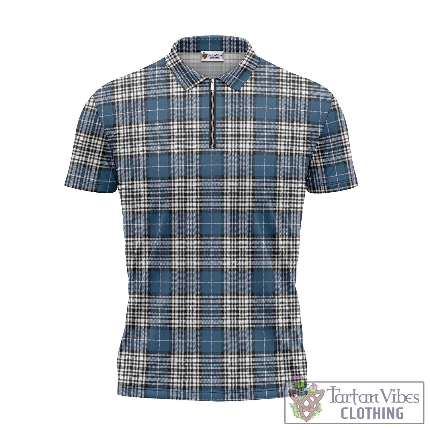 Tartan Vibes Clothing Napier Modern Tartan Zipper Polo Shirt