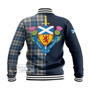 Napier Modern Tartan Baseball Jacket Alba with Scottish Lion Royal Arm Half Style