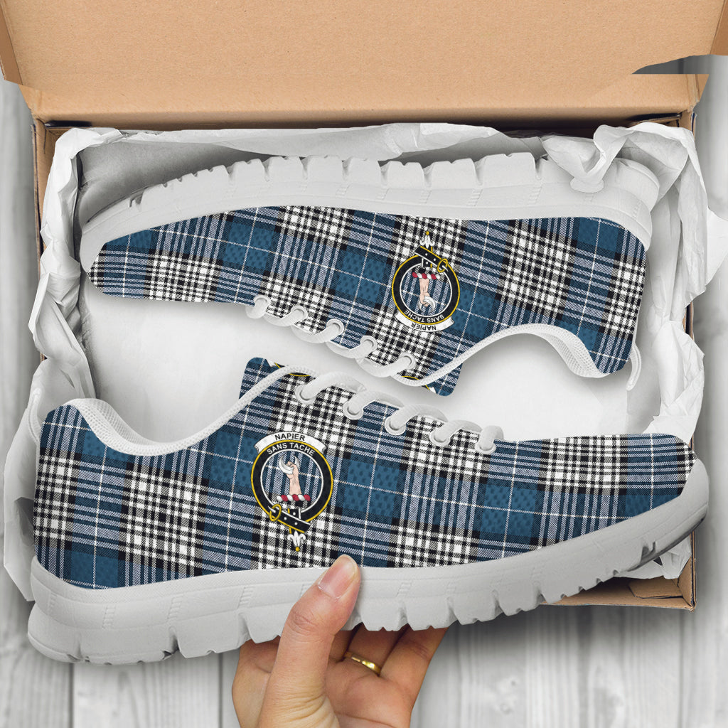 Napier Modern Tartan Sneakers with Family Crest - Tartan Vibes Clothing