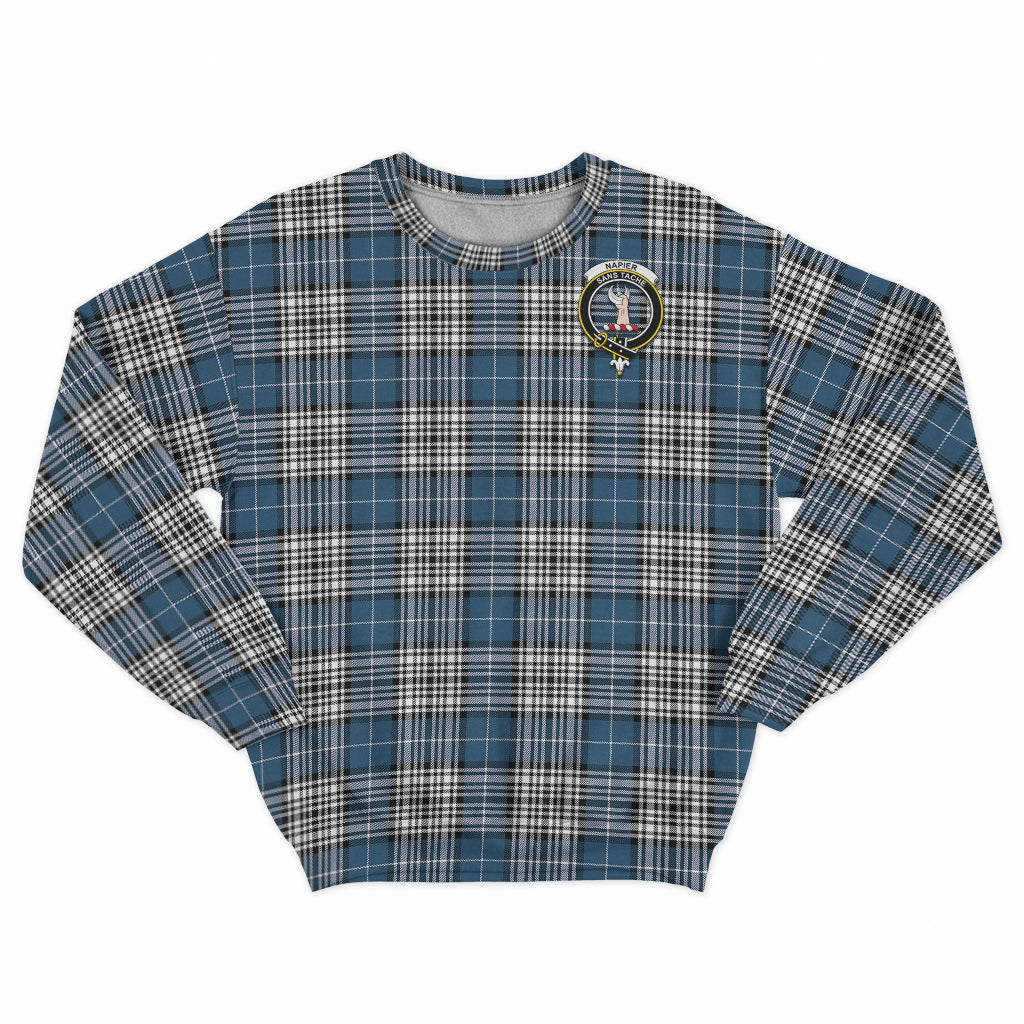 Napier Modern Tartan Sweatshirt with Family Crest - Tartan Vibes Clothing