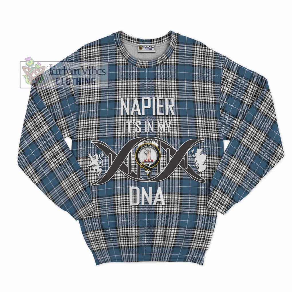 Napier Modern Tartan Sweatshirt with Family Crest DNA In Me Style - Tartanvibesclothing Shop