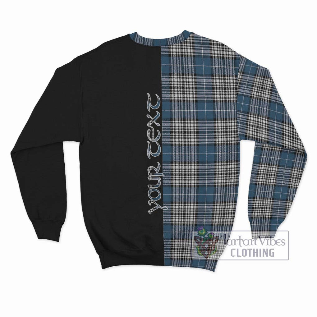 Napier Modern Tartan Sweatshirt with Family Crest and Half Of Me Style - Tartanvibesclothing Shop