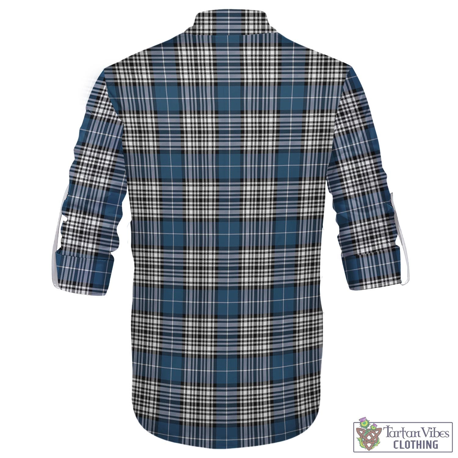 Tartan Vibes Clothing Napier Modern Tartan Men's Scottish Traditional Jacobite Ghillie Kilt Shirt with Family Crest