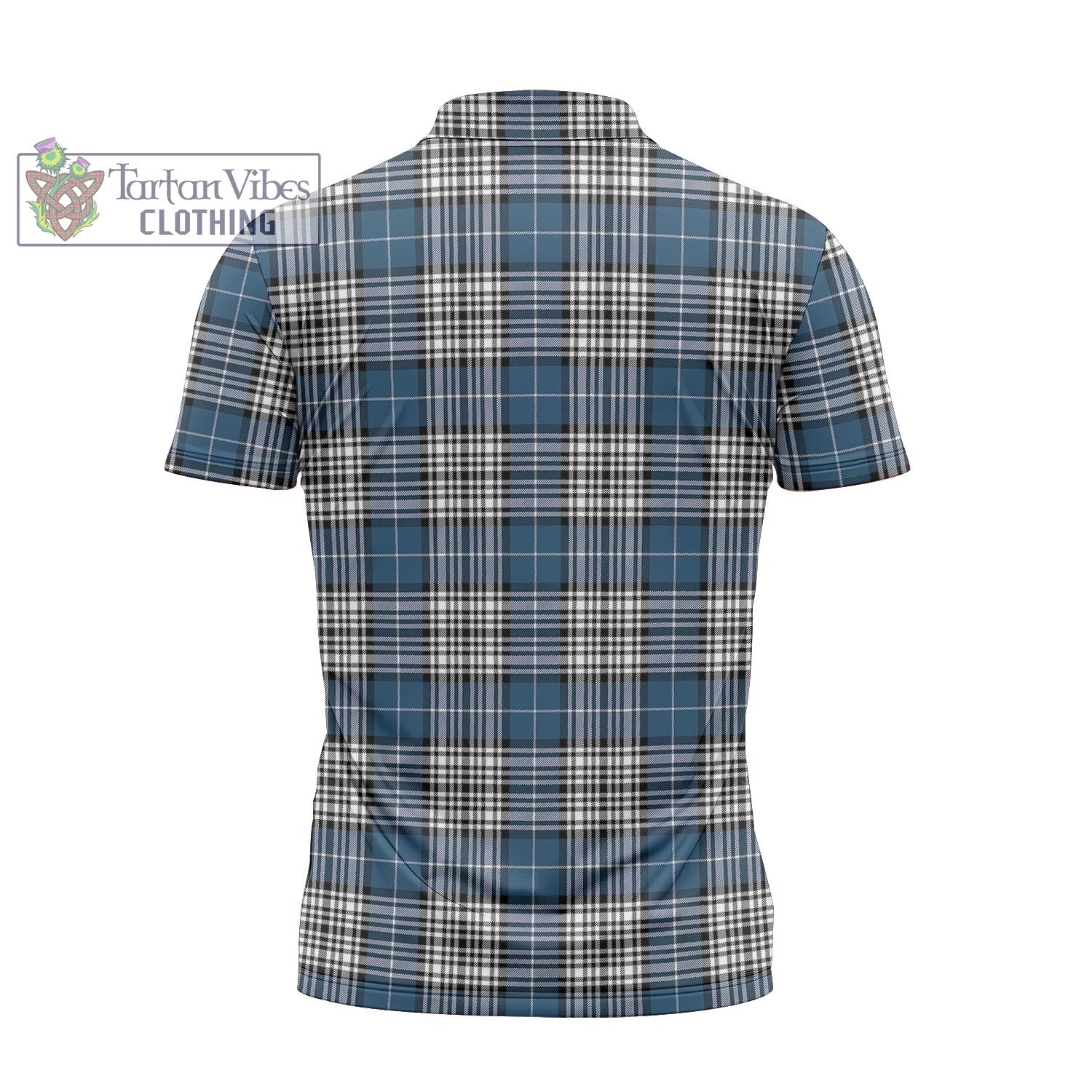 Tartan Vibes Clothing Napier Modern Tartan Zipper Polo Shirt with Family Crest